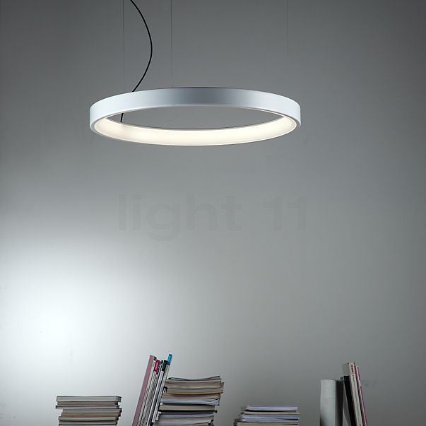 Martinelli Luce Lunaop Sospensione LED noir, ø80 cm, 2700 K, tamisable
