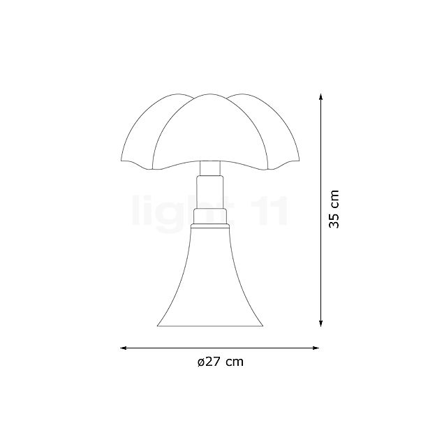 Martinelli Luce Minipipistrello Acculamp LED wit schets