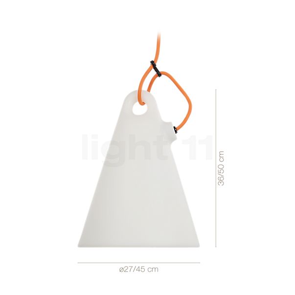 Dimensions du luminaire Martinelli Luce Trilly blanc - ø27 cm en détail - hauteur, largeur, profondeur et diamètre de chaque composant.