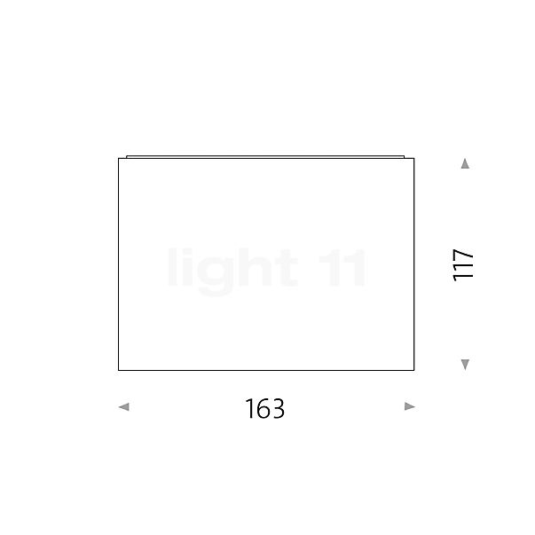 Mawa FBL-23 Faretto sporgente LED bianco opaco - vista in sezione