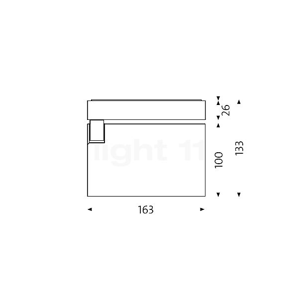 Mawa FBL Flat-Box Aufbaustrahler LED schwarz matt - 45° - verstellbar Skizze