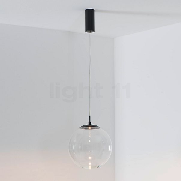 Mawa Glaskugelleuchte LED klar/sort mat - 40 cm