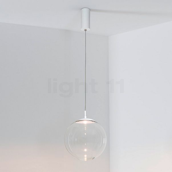  Glaskugelleuchte LED krystalglas/hvit mat