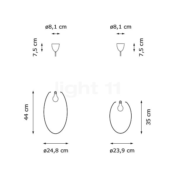 Mawa Havanna Hanglamp ophanging van staalkabel, 44 cm schets