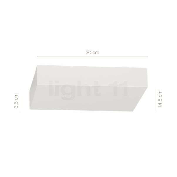 Measurements of the Mawa One Piece 6 Wall Light LED metallic in detail: height, width, depth and diameter of the individual parts.