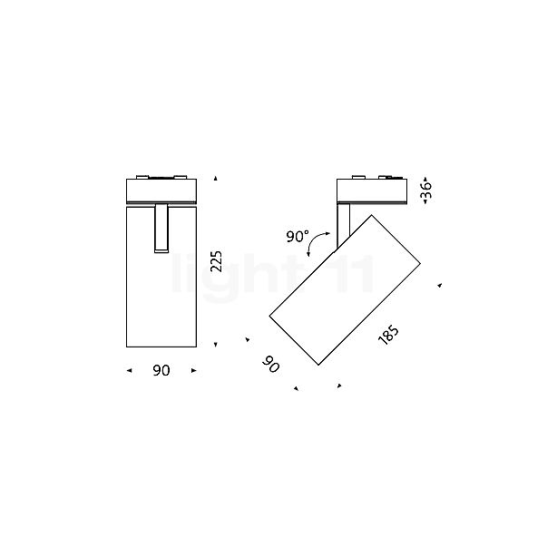 Mawa Seventies Ceiling Light LED white matt - casambi - 40° - adjustable sketch