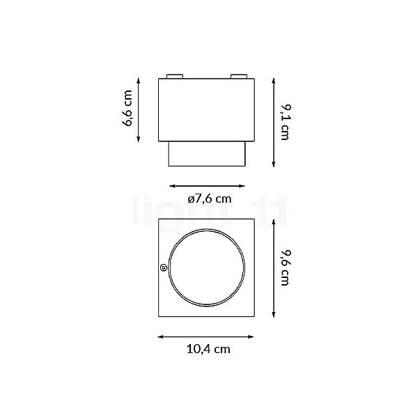 Mawa Wittenberg 4.0 Deckenleuchte halbbündig LED schwarz matt , Auslaufartikel Skizze