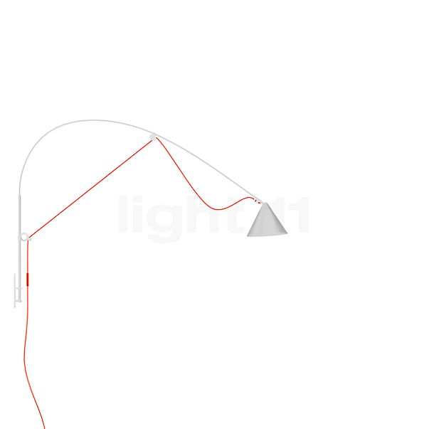 Midgard Ayno Applique LED L - gris/câble orange - 2.700 K