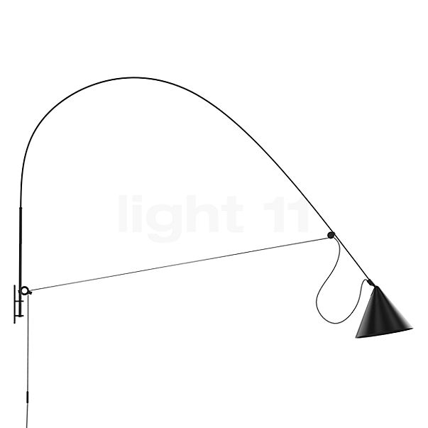 Midgard Ayno Wandleuchte LED XL - schwarz/Kabel schwarz - 2.700 K
