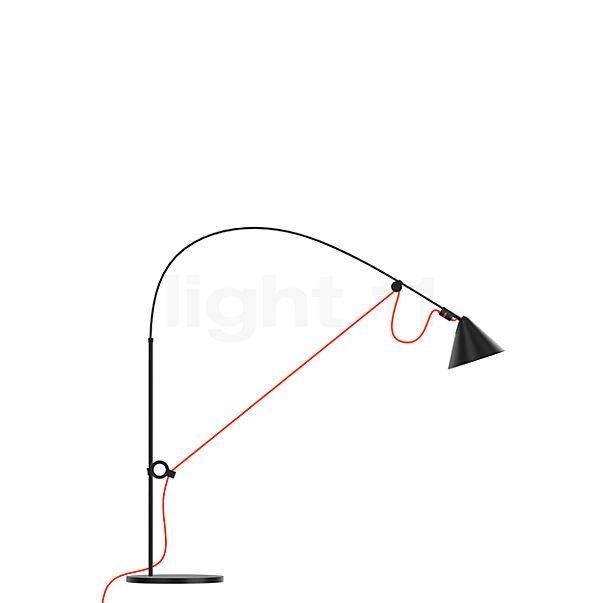 Midgard Ayno, lámpara de sobremesa LED negro/cable naranja - 3.000 K