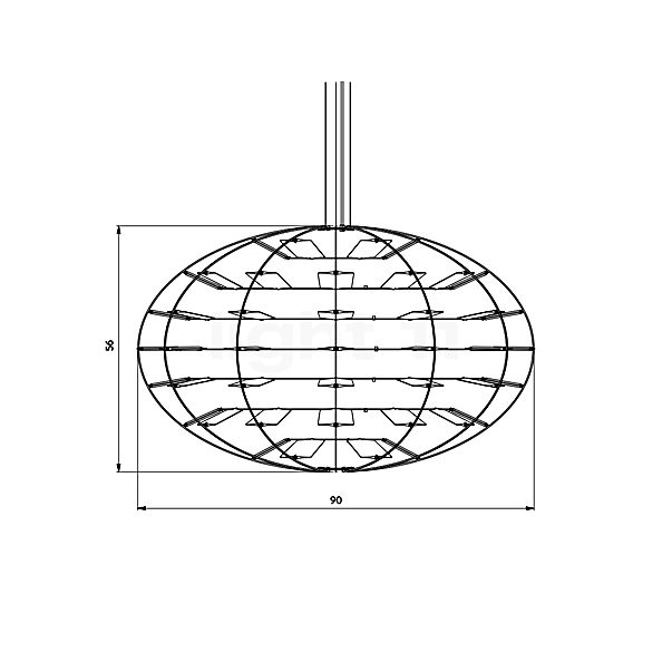 Nemo Chloris Hanglamp LED nikkel schets