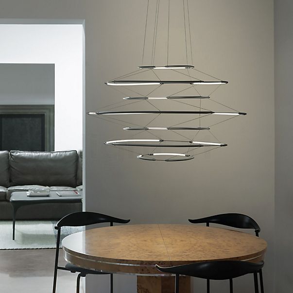 Nemo Drop Hanglamp LED 7-lichts zilver