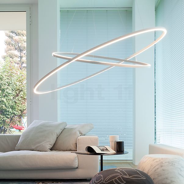  Ellisse Double, lámpara de suspensión LED aluminium poliert - 2.700 K - 135 cm