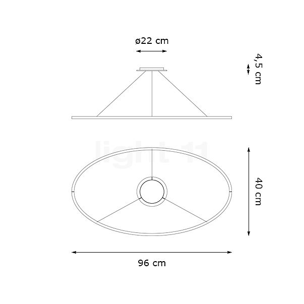 Nemo Ellisse Pendant Light LED schwarz - downlight - 96 cm sketch