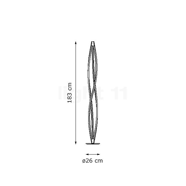 Nemo In the Wind Lampadaire LED noir - 3.000 K - vue en coupe