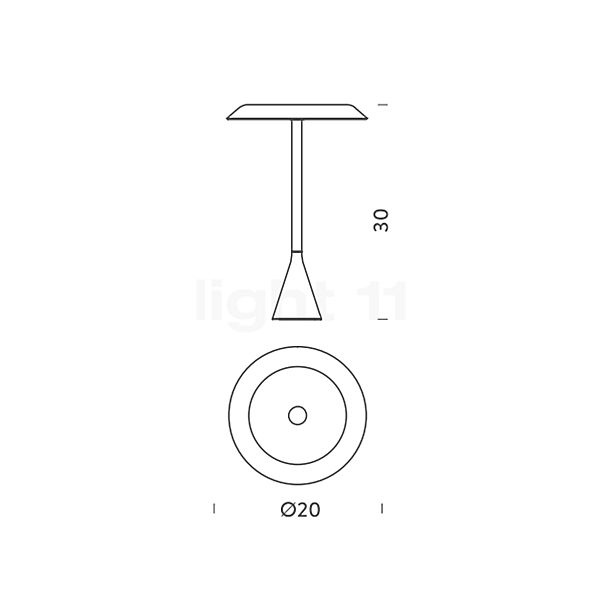 Nemo Panama Mini Bordlampe LED hvid skitse