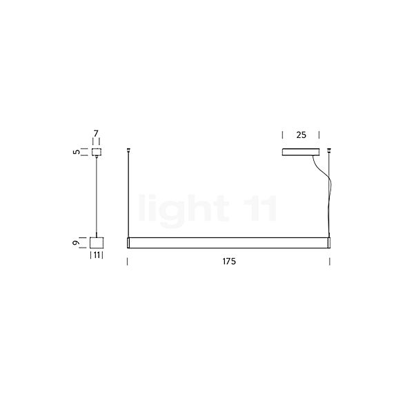 Nemo Tru Hanglamp LED zwart, Up- & Downlight schets