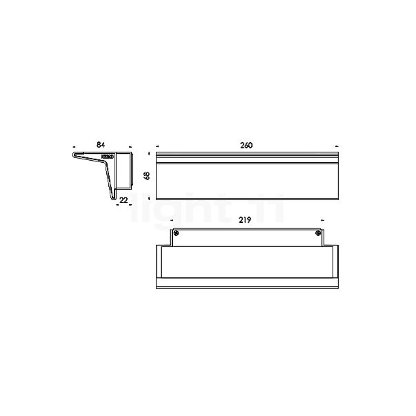 Nemo Zena Applique LED noir - 2.700 k - ip44 - vue en coupe