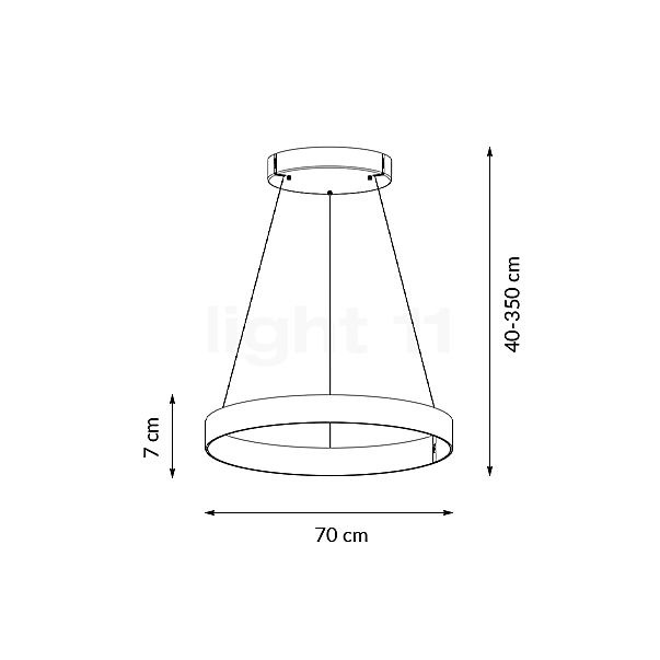 Neuhaus PURE® by Paul Neuhaus E-Clipse Hanglamp LED zilver - ø70 cm - e-LIFT® schets