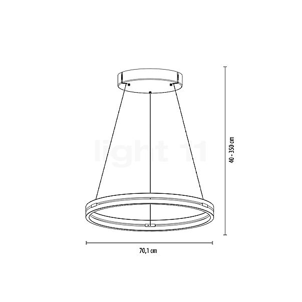 Neuhaus PURE® by Paul Neuhaus E-Loop Hanglamp LED grijs - ø70 cm - e-LIFT® schets