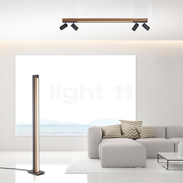 Neuhaus PURE® by Paul Neuhaus Lines Spot Plafondlamp LED antraciet/hout