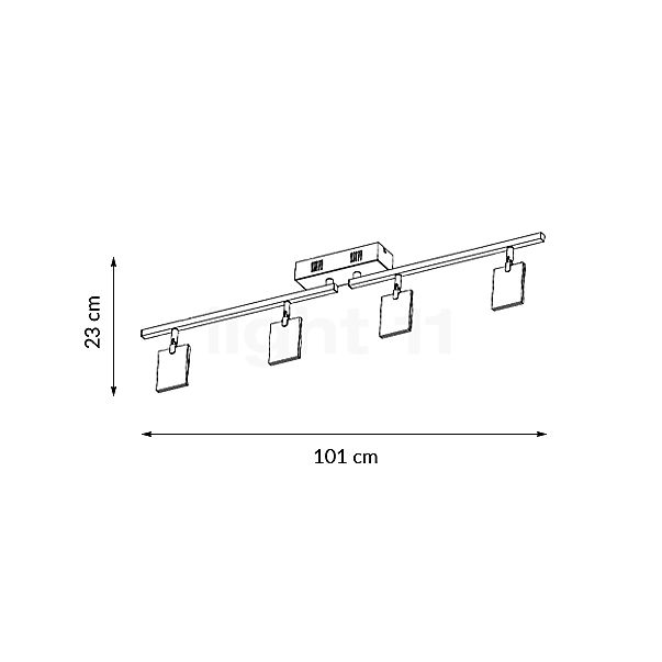 Neuhaus PURE® by Paul Neuhaus Mira Deckenleuchte LED 4-flammig silber Skizze