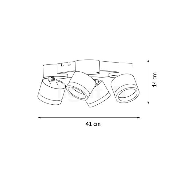 Neuhaus PURE® by Paul Neuhaus Nola Plafondlamp 4-lichts LED wit schets