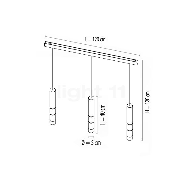 Neuhaus PURE® by Paul Neuhaus Vega Pendelleuchte LED 3-flammig schwarz Skizze