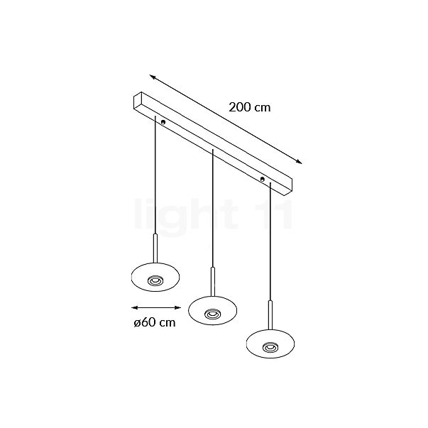 Neuhaus PURE® by Paul Neuhaus Vitrum Hanglamp LED 3-lichts grijs schets