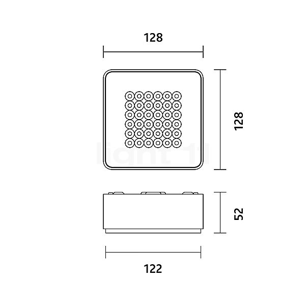 Nimbus Modul Q 36 Frame Plafond LED zwart mat schets