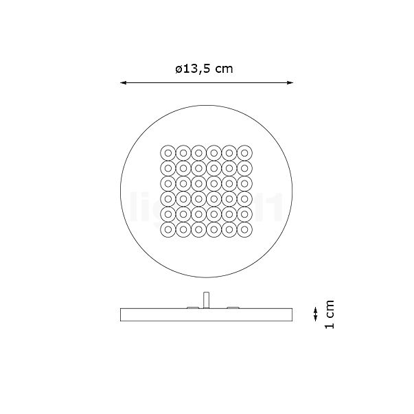 Nimbus Modul R Aqua Deckenleuchte LED 13,5 cm - 3.000 K - exkl. betriebsgerät Skizze