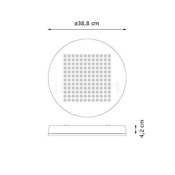 Nimbus Modul R Deckenleuchte LED 38,8 cm - 3.000 K - inkl. betriebsgerät - fix Skizze