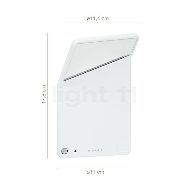 Measurements of the Nimbus Winglet Wall Light LED white - set of 1 in detail: height, width, depth and diameter of the individual parts.