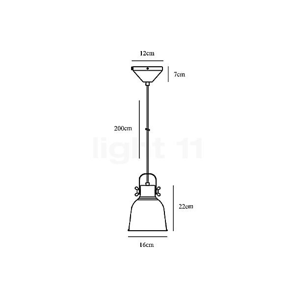 Nordlux Adrian, lámpara de suspensión ø16 cm - negro , Venta de almacén, nuevo, embalaje original - alzado con dimensiones
