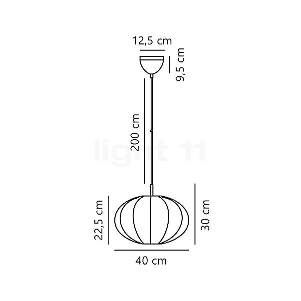 Nordlux Aeron Lampada a sospensione bianco - 40 cm - vista in sezione