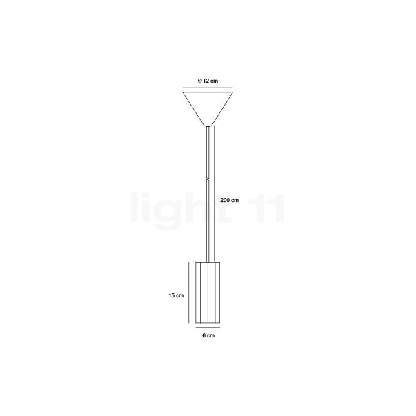 Nordlux Alanis, lámpara de suspensión latón - alzado con dimensiones