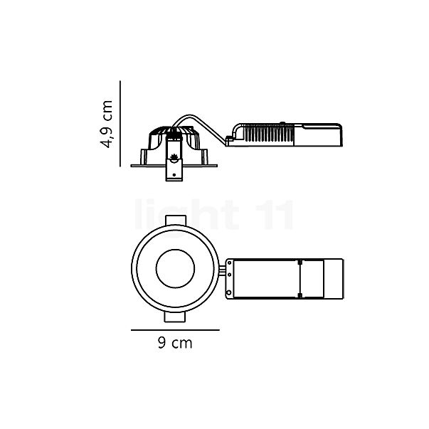 Nordlux Albric Recessed Spotlight LED black sketch