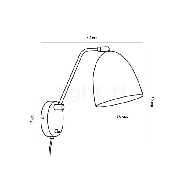 Nordlux Alexander Wandlamp zwart schets