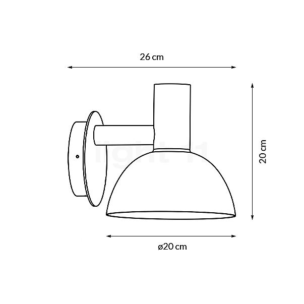 Nordlux Arki Lampada da parete ø20 cm - nero - vista in sezione