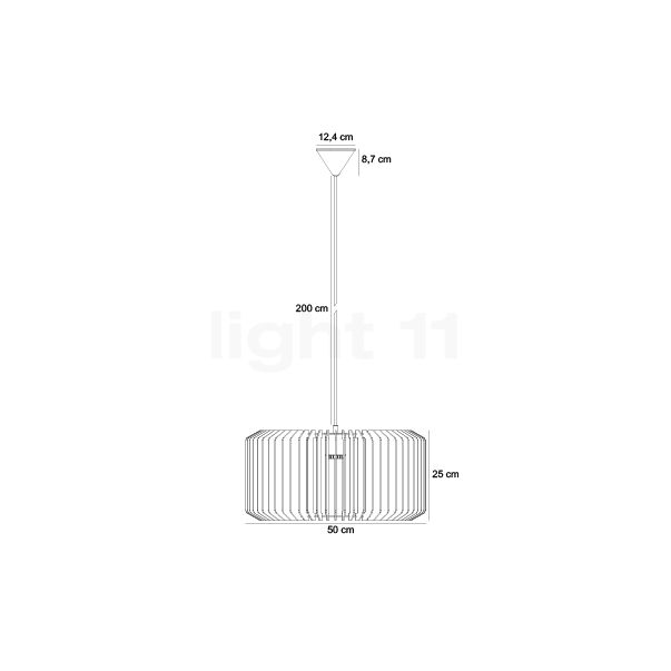 Nordlux Asti Hanglamp hout - 50 cm schets