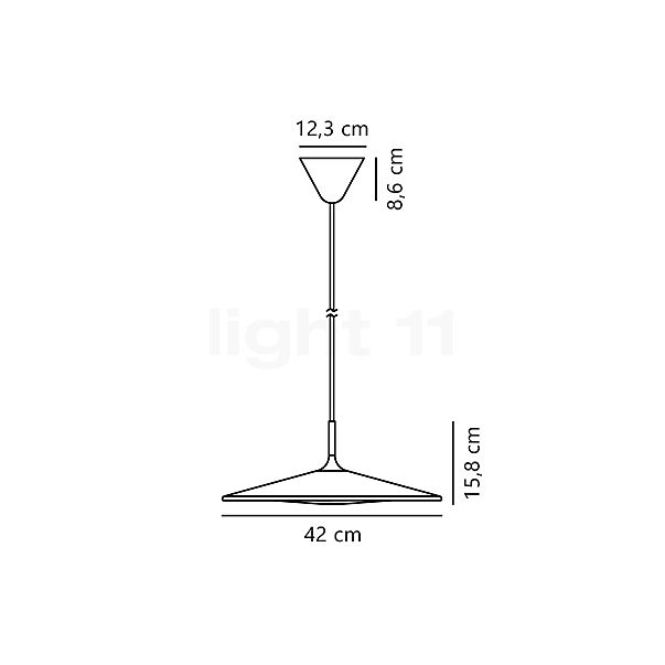 Nordlux Balance Pendelleuchte LED negro - alzado con dimensiones