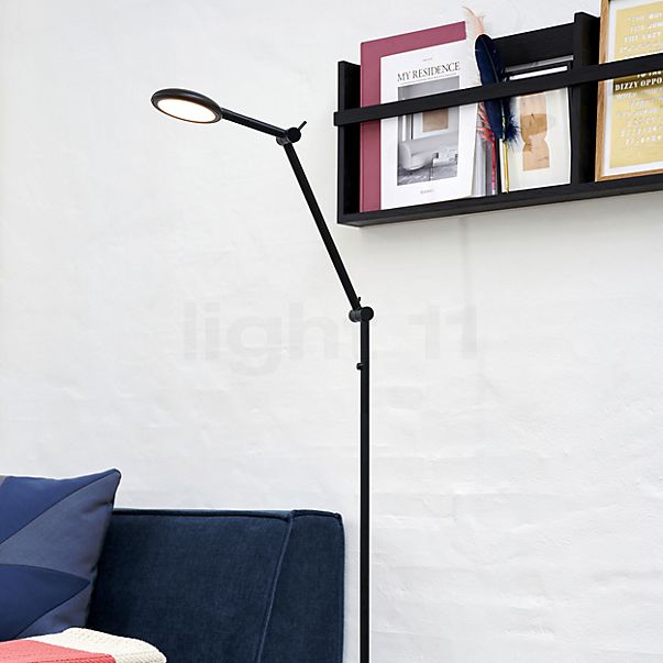 Nordlux Bend Single, lámpara de pie LED negro