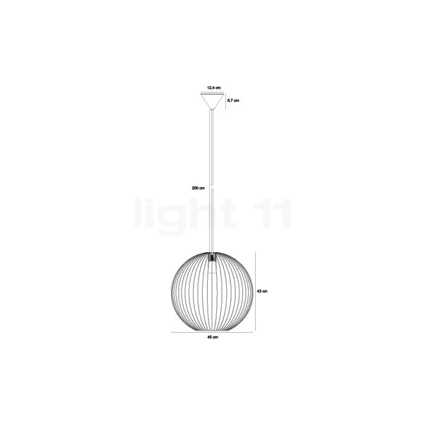 Nordlux Beroni Lampada a sospensione nero - 45 cm - vista in sezione