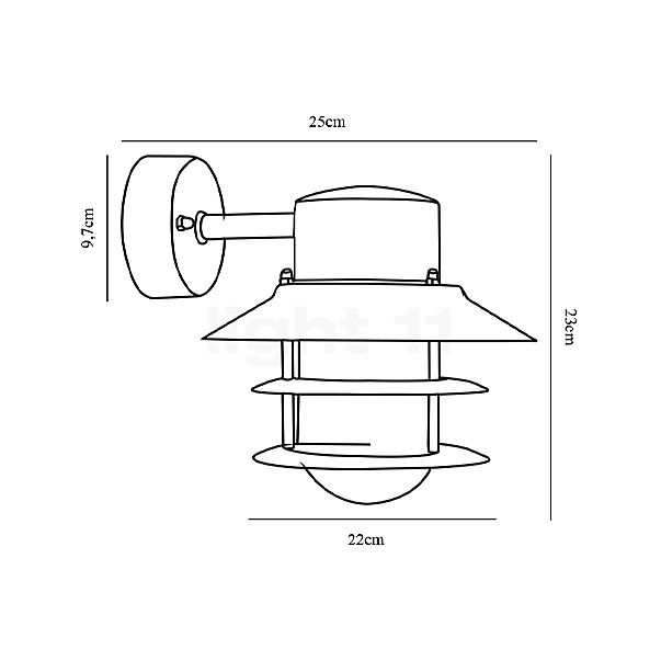 Nordlux Blokhus Wall Light Down galvanised sketch