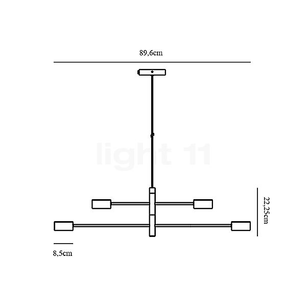 Nordlux Clyde Hanglamp LED 4-lichts zwart schets