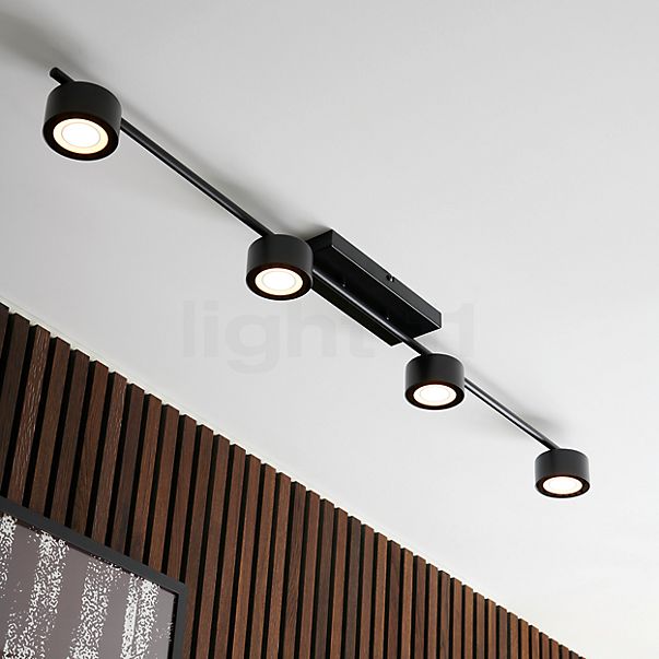 Nordlux Clyde, lámpara de techo LED 4 focos negro