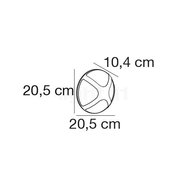 Nordlux Cross Applique zinc - 20 cm , fin de série - vue en coupe