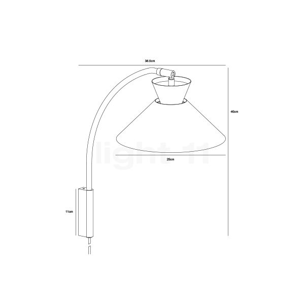 Nordlux Dial, lámpara de pared negro - alzado con dimensiones