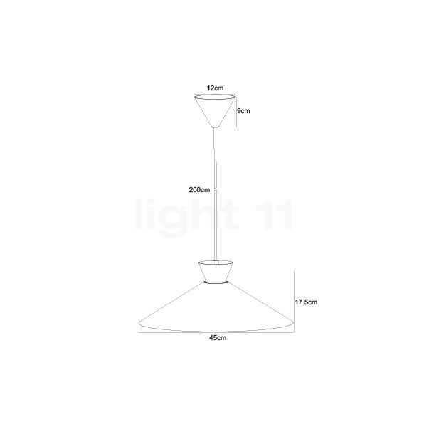 Nordlux Dial, lámpara de suspensión blanco - 40 cm - alzado con dimensiones