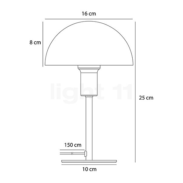 Nordlux Ellen Mini Lampe de table pourpre - vue en coupe